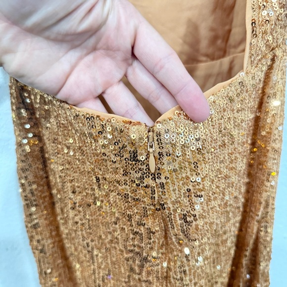 NWOT Camila Coelho Cassie Sequin Mini Dress Gold Women’s Size X-Small - Picture 10 of 15